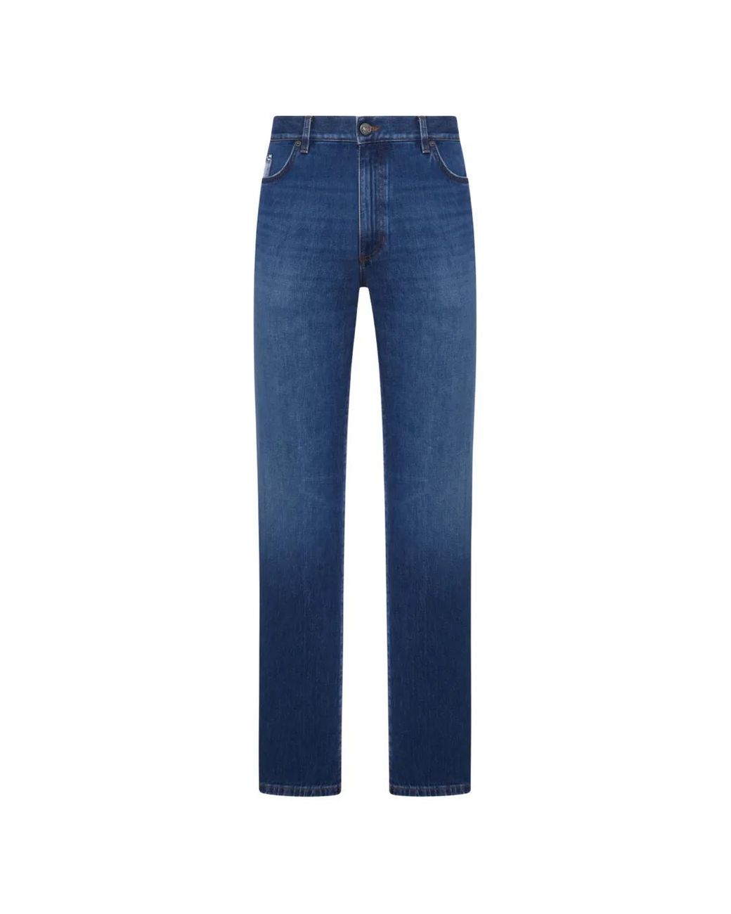Zegna Blue Jean Droit À Patchs Brodés for men