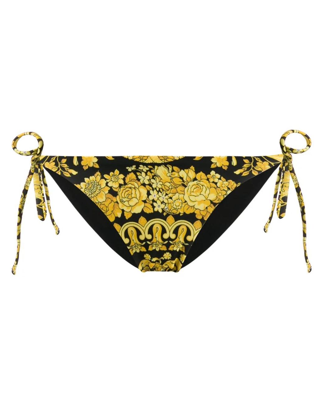 Versace Black Barocco Bikini Bottoms