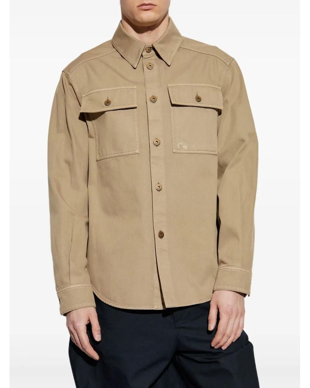 Burberry Natural Button-Up Utility Shirt for men