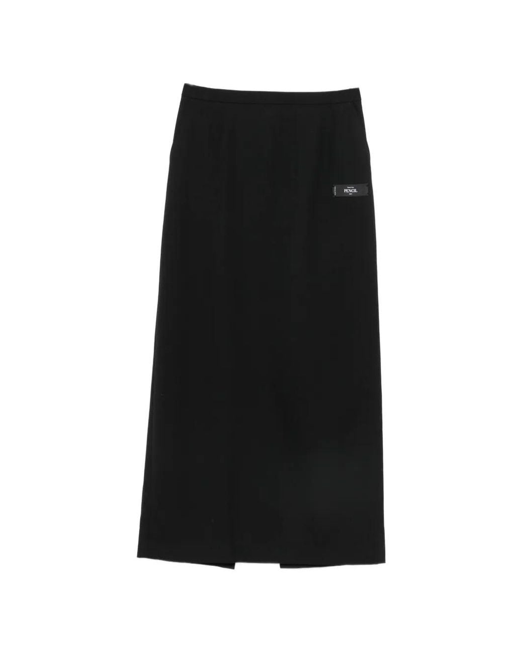 Maison Mihara Yasuhiro Black Logo-Patch Maxi Skirt