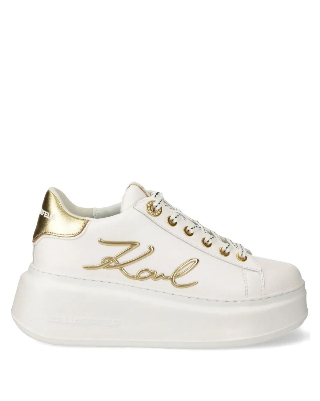 Karl Lagerfeld White Logo-Patch Sneakers