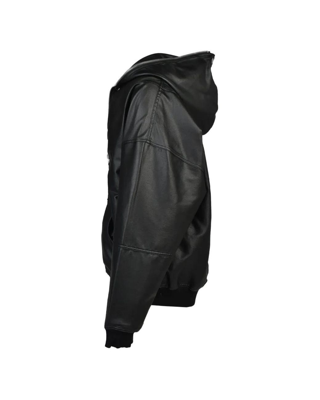 BREATH Black Double-Layered Hooded Bomber Jacket for men