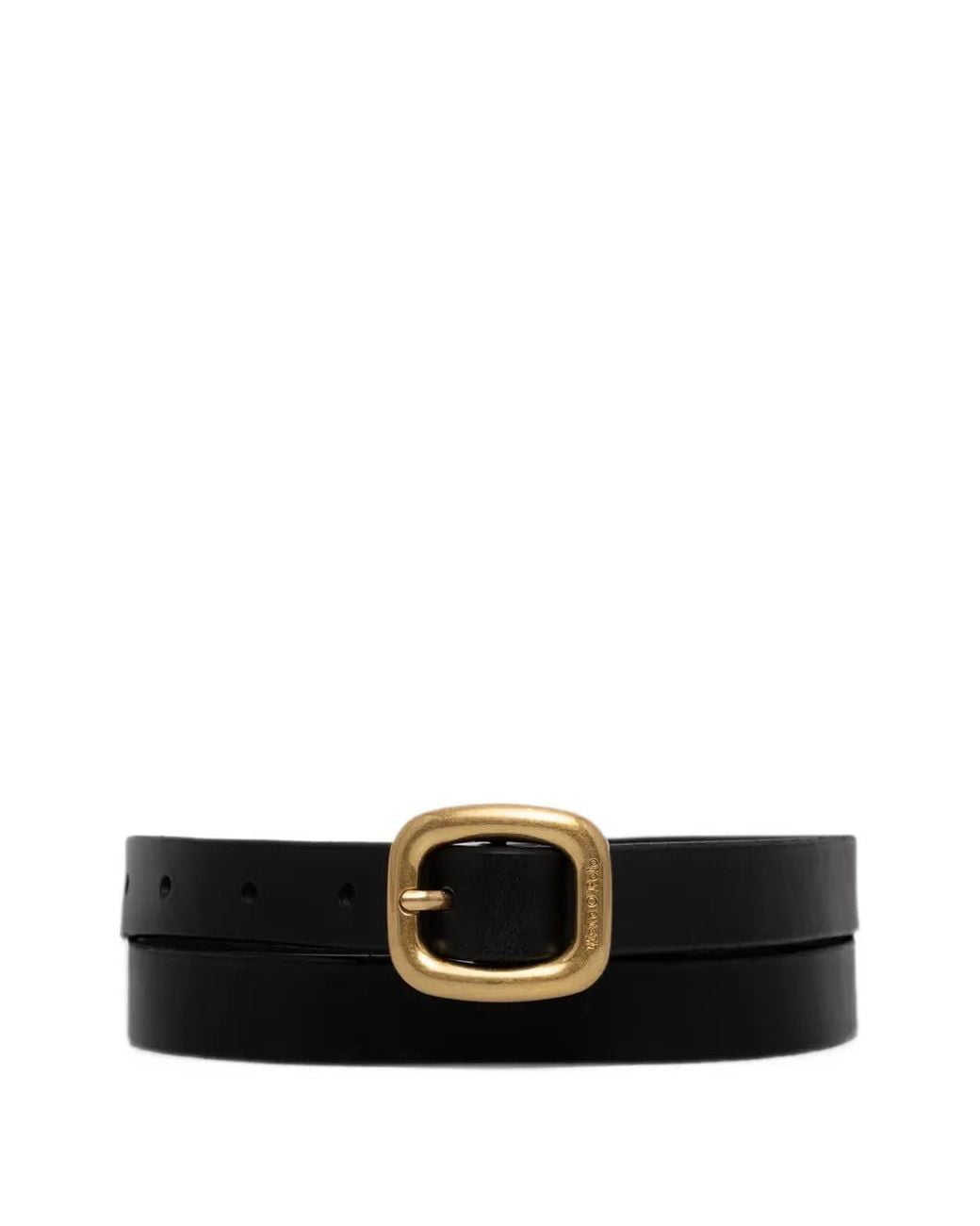 Marc O' Polo White Adina Buckle-Fastening Leather Belt