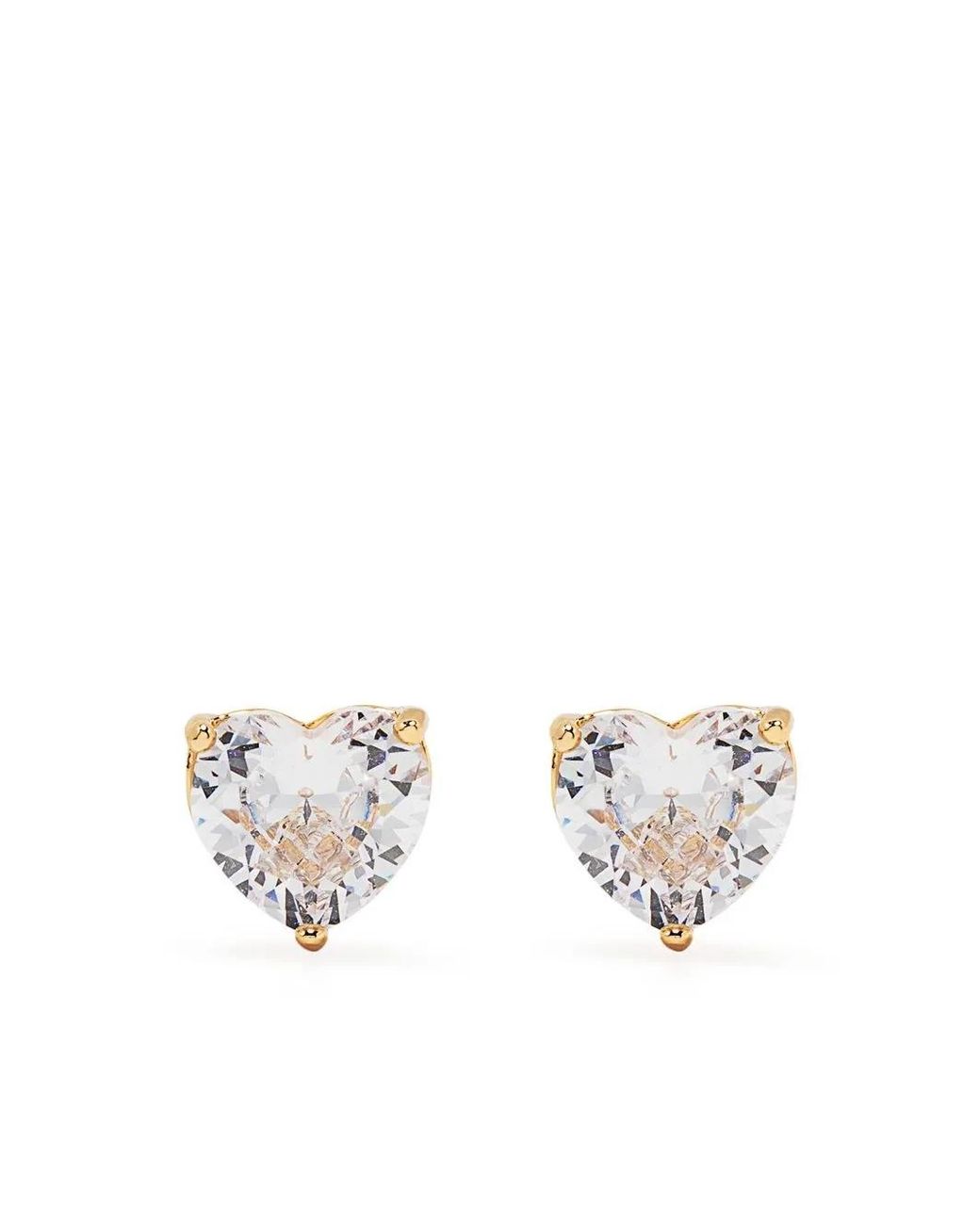 Kate Spade White Crystal Heart-Stud Earrings