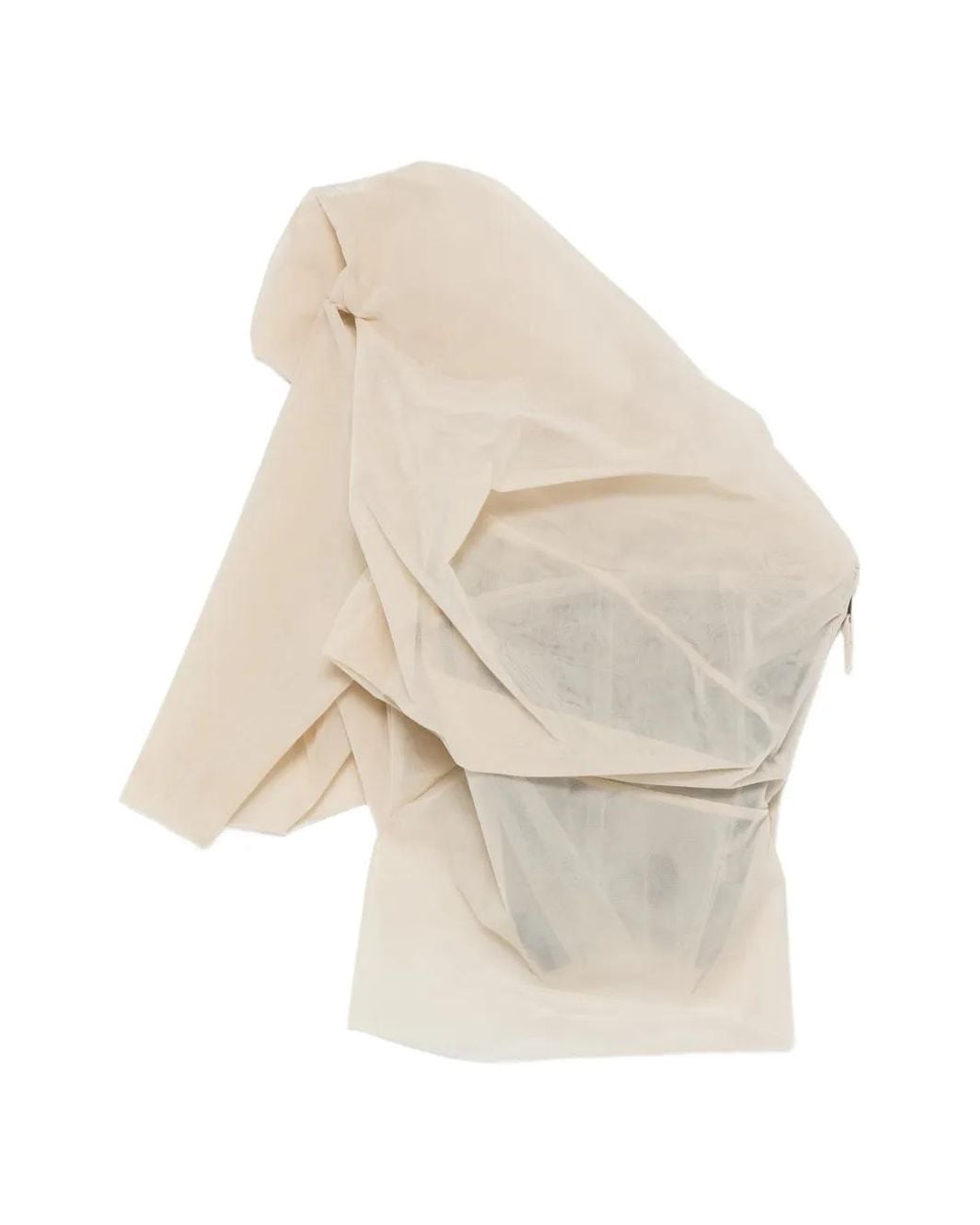 Rick Owens White Draped-Detail Top