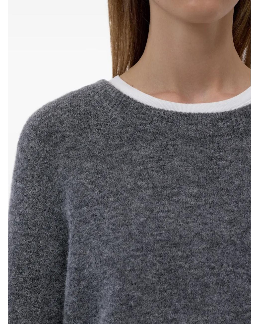 Closed Gray Pullover Mit Rundem Ausschnitt