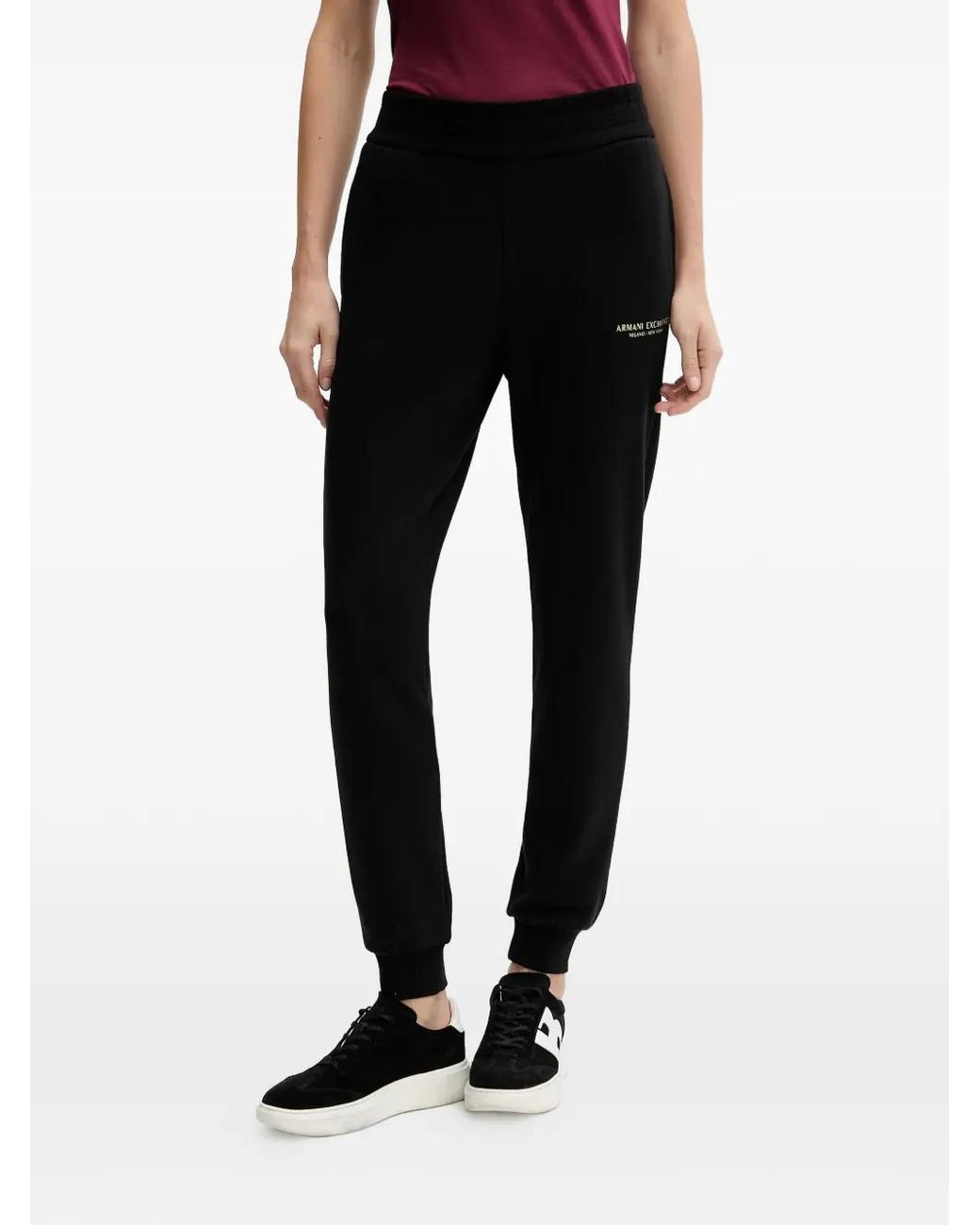ARMANI EXCHANGE Black Logo-Detail Track Pants