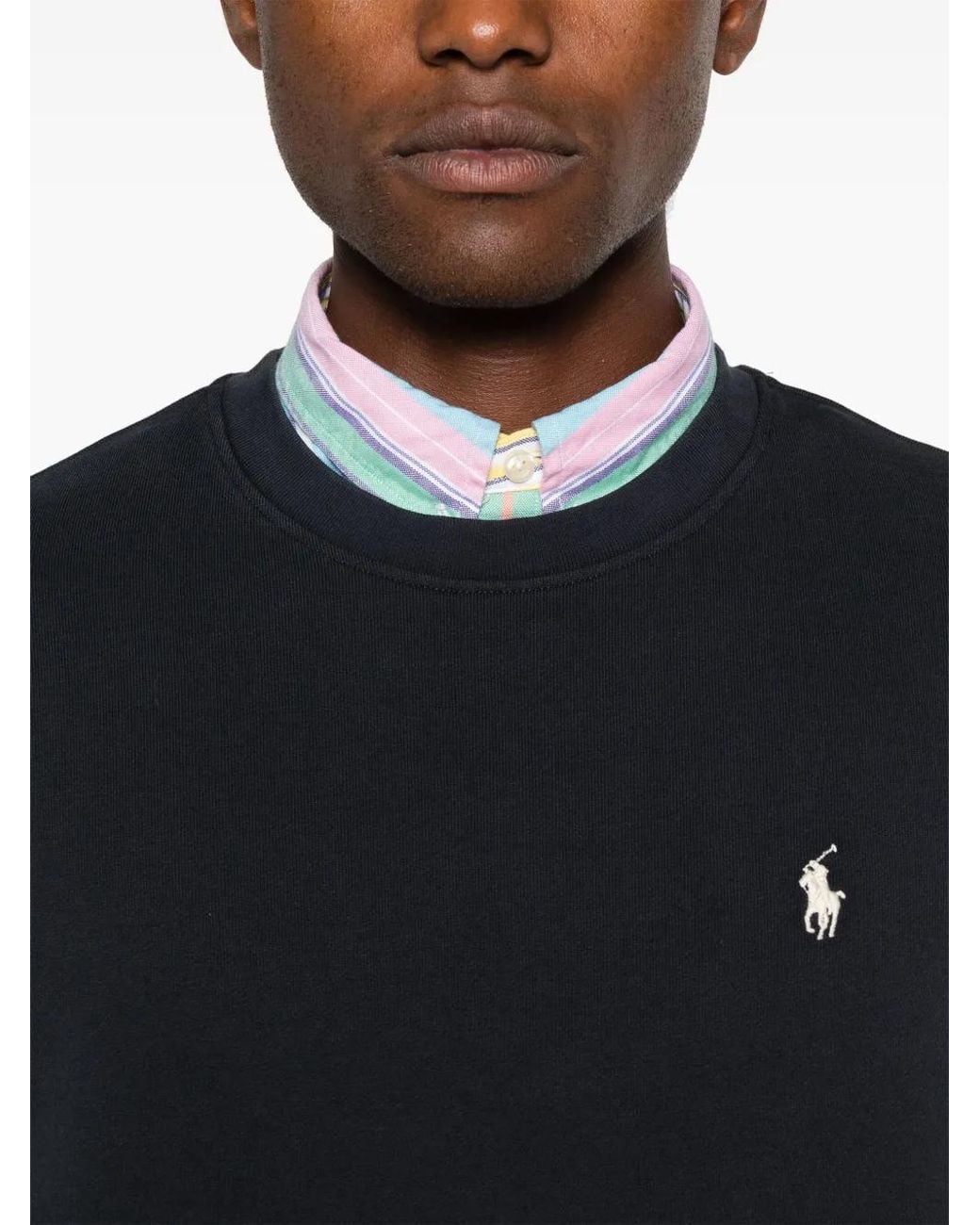 Polo Ralph Lauren Black Loopback Fleece Sweatshirt for men