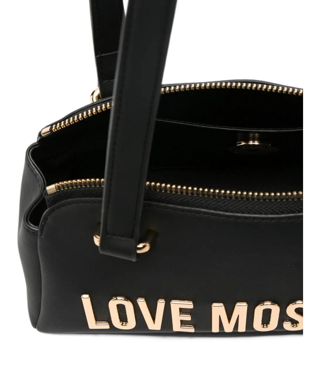 Love Moschino Black Logo-Lettering Shoulder Bag