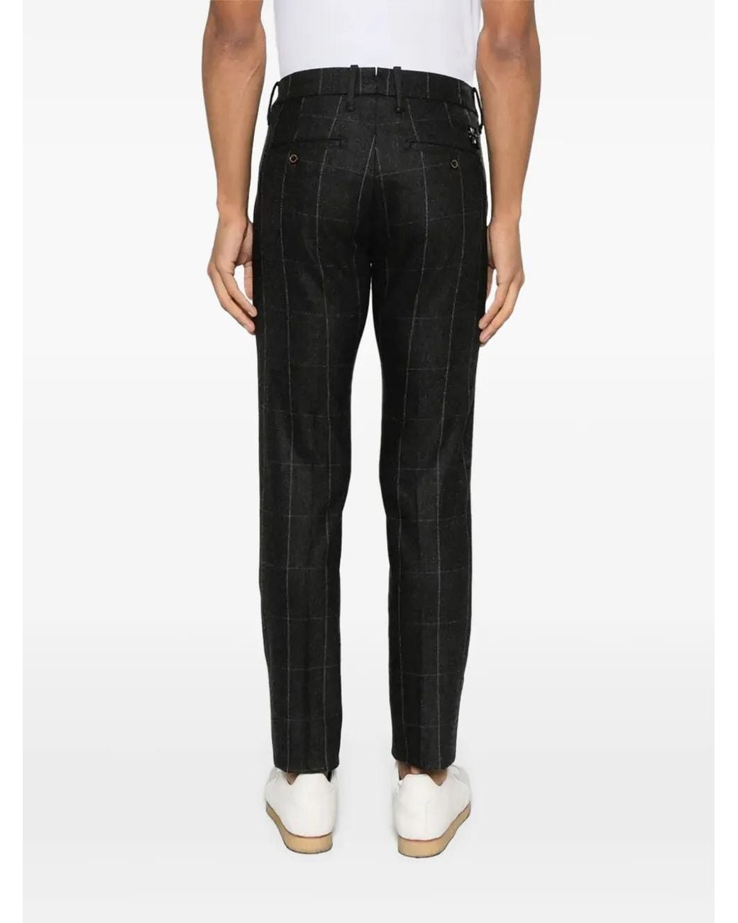 Jacob Cohen Black Check-Pattern Tailored Trousers for men