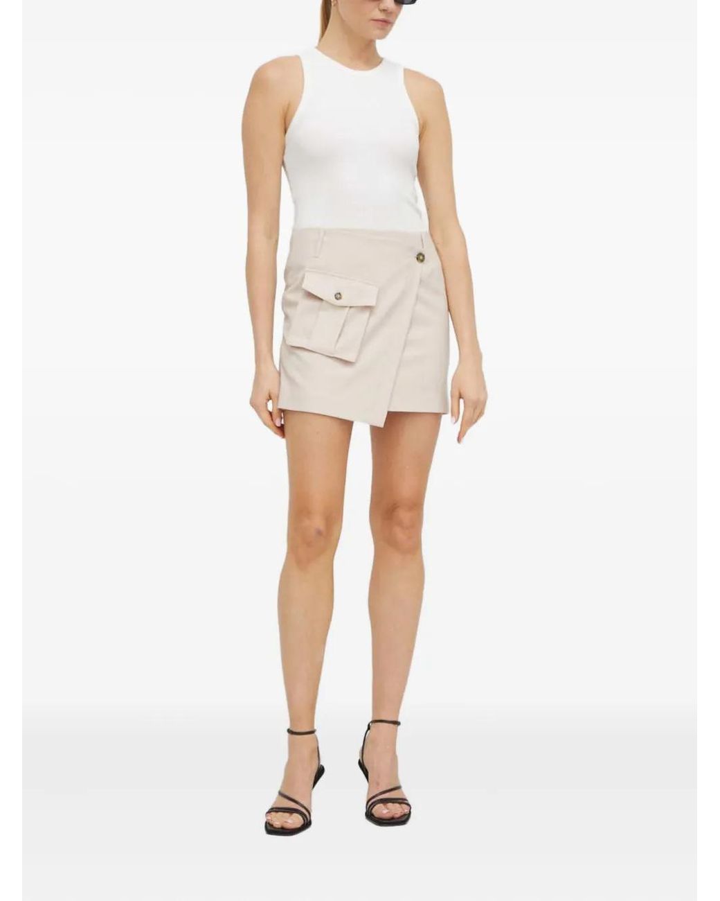 Herskind White Pocket-Wrap Mini Skirt