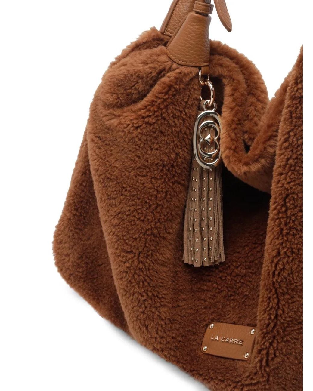 La Carrie Brown Teddy Shoulder Bag