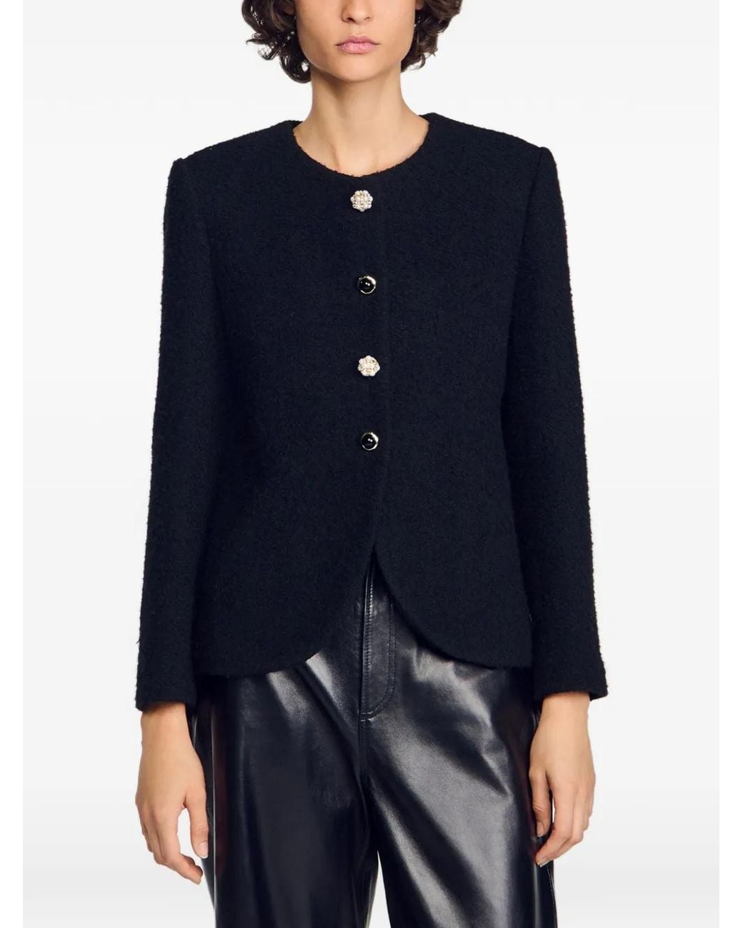 Blazer Girocollo di Sandro in Black