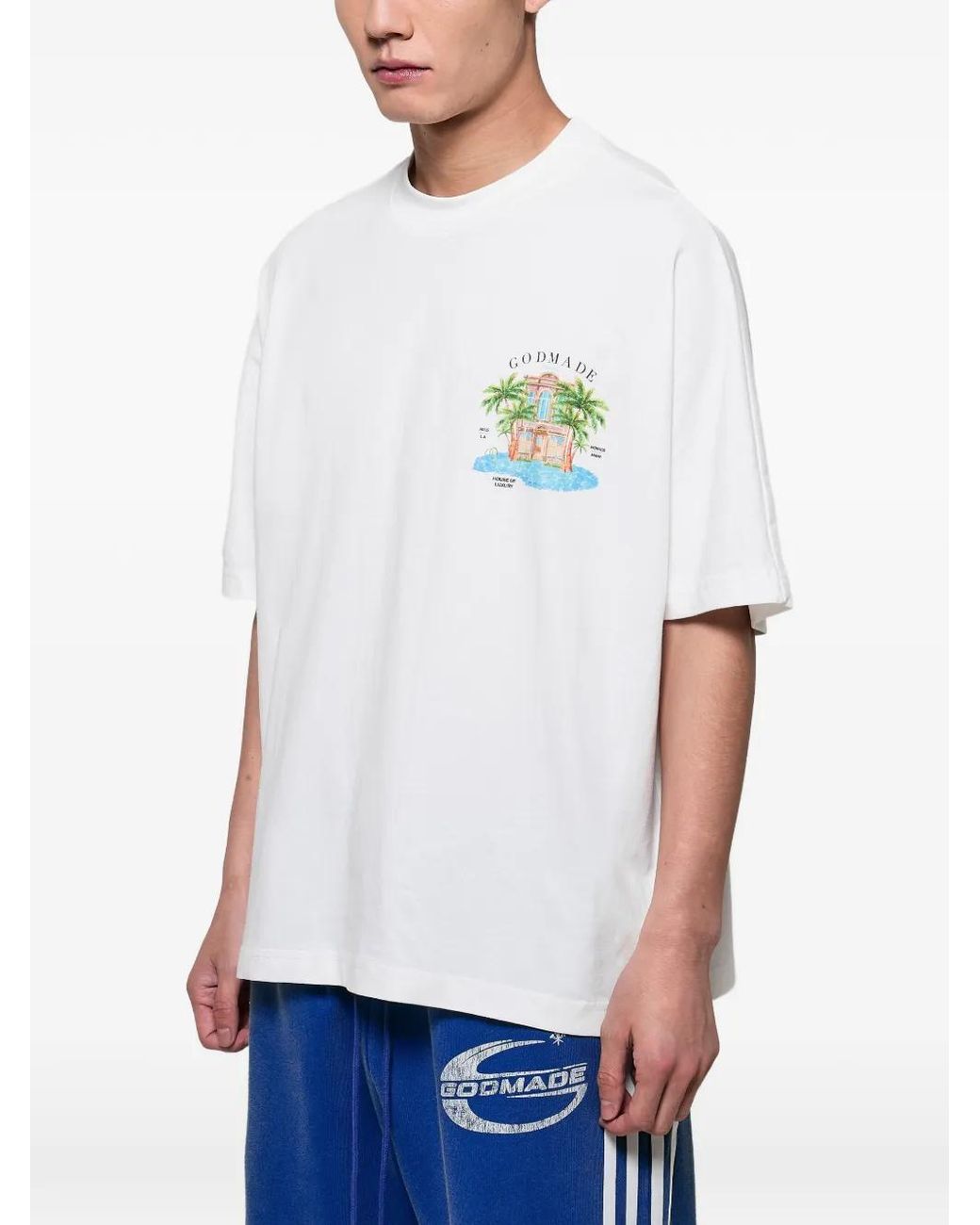 GODMADE White Chateau Graphic-Print T-Shirt for men