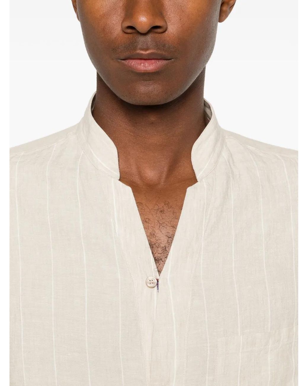 Sease White Fish Tall Striped Shirt for men