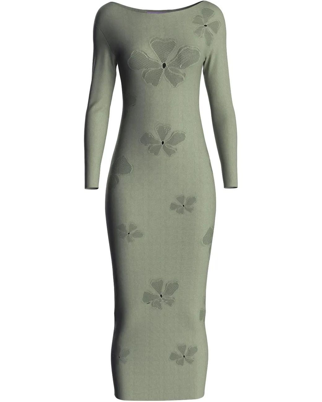 Vestido Midi Con Monograma MACCAPANI de color Green