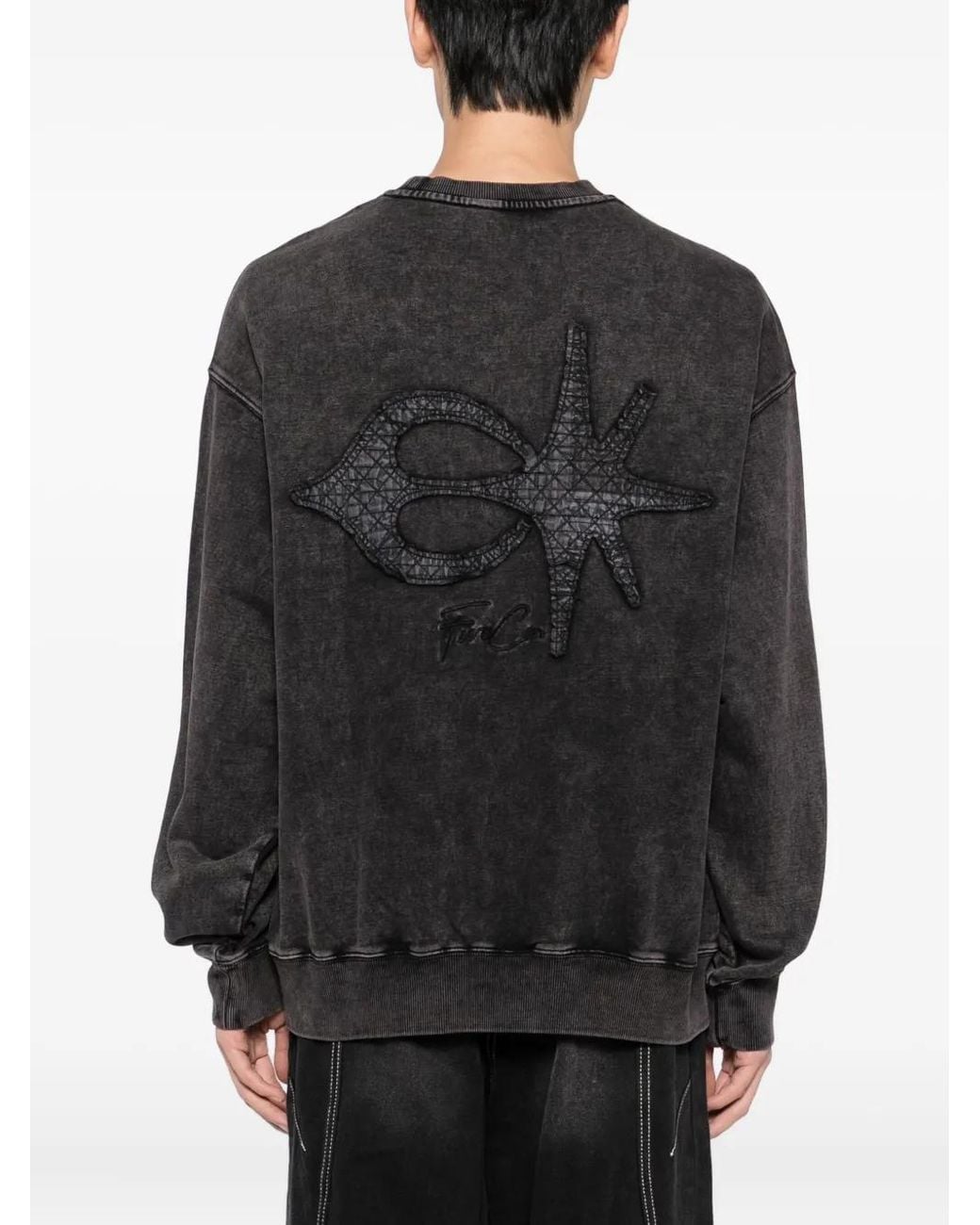 FIVE CM Black Logo Washed Sweatshirt for men