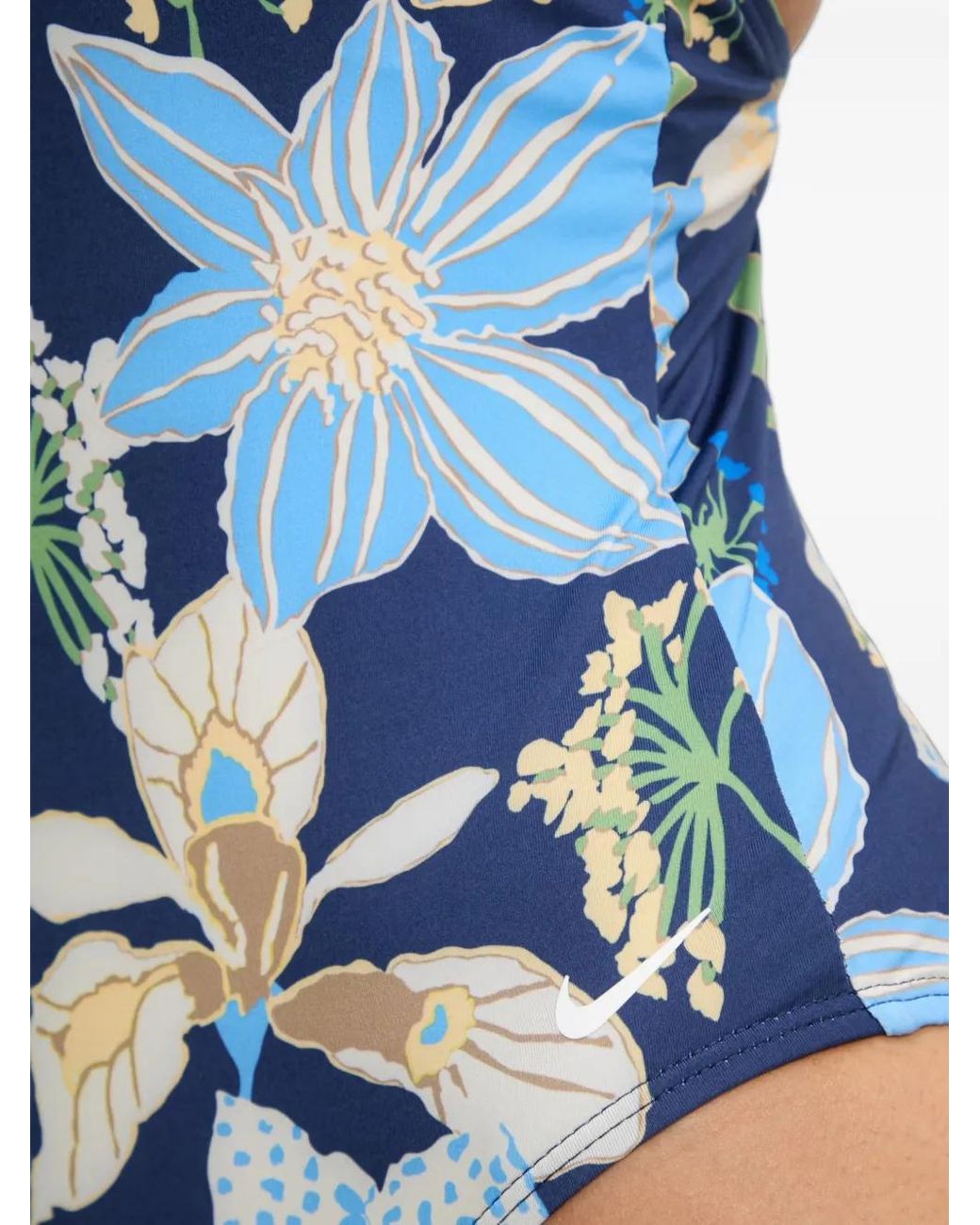 Nike Blue Floral-Print Swimsuit