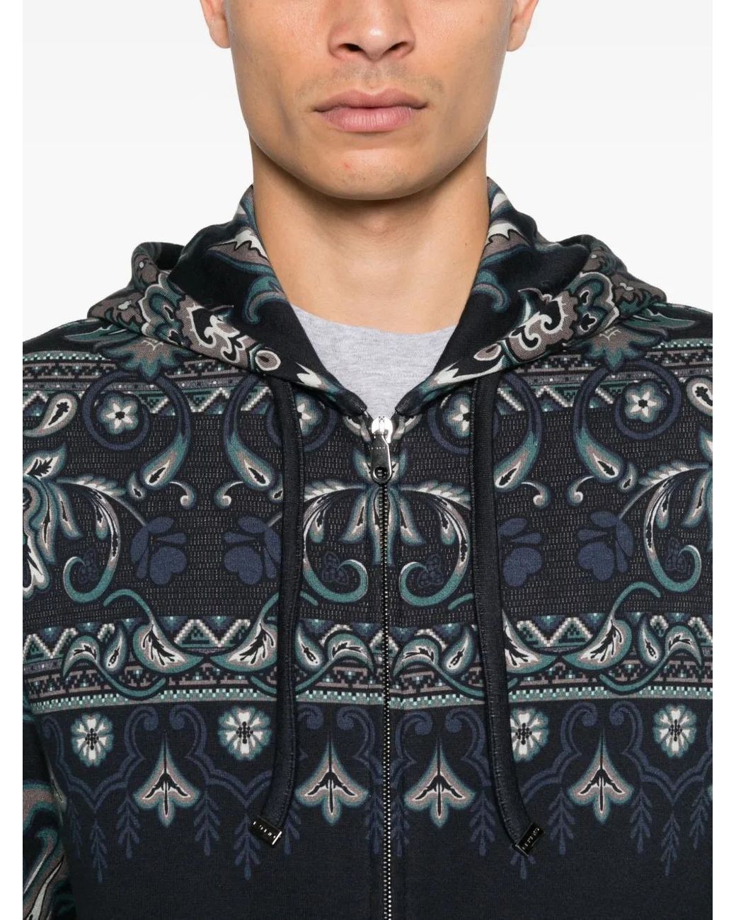 Etro Black Zipped Hoodie for men