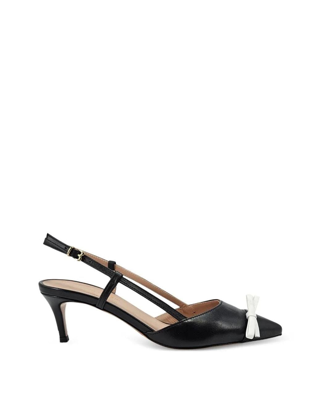 Madison Maison Black Alessia Leather Slingback Pumps