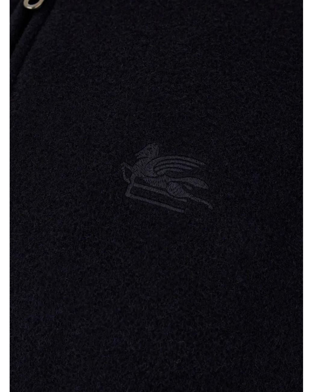 Etro Blue Embroidered-Logo Jacket for men