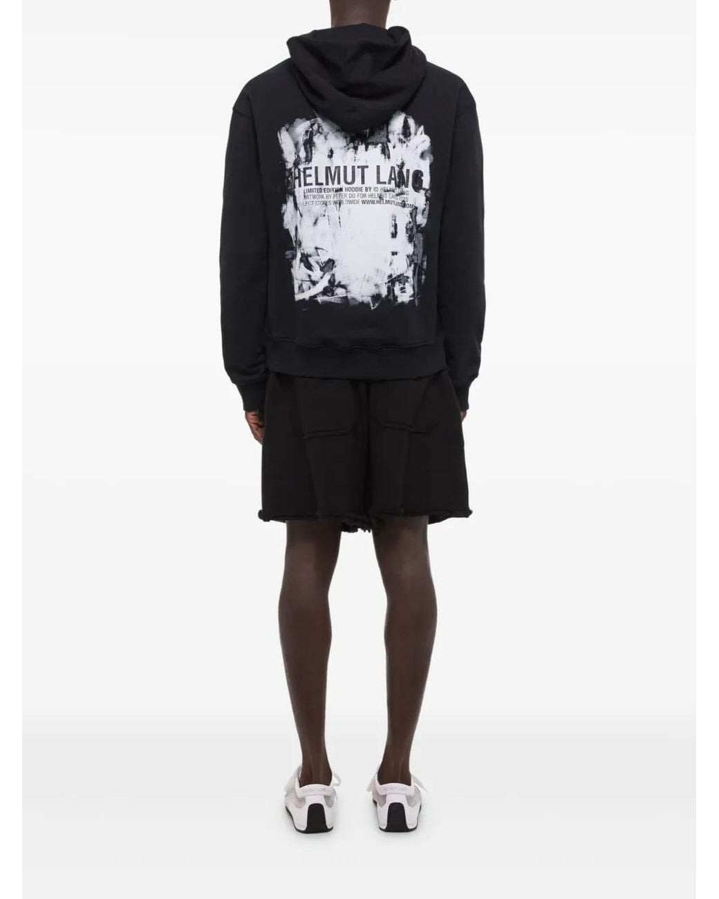 Helmut Lang Blue Graphic-Print Hoodie for men