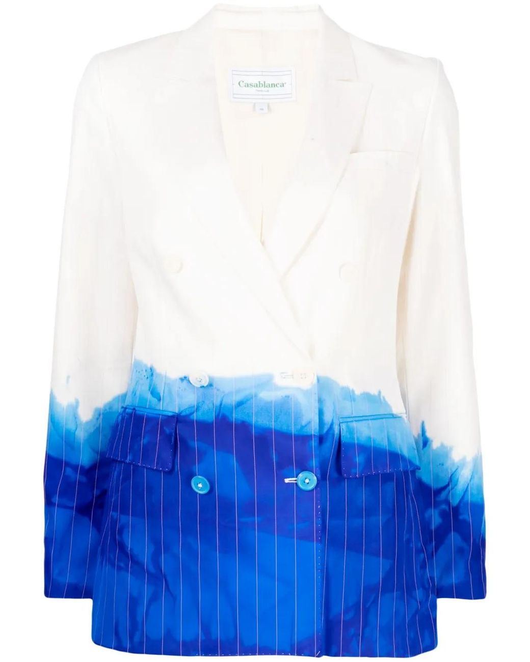 Stain Shade Blue Tie-Dye Wool Blazer