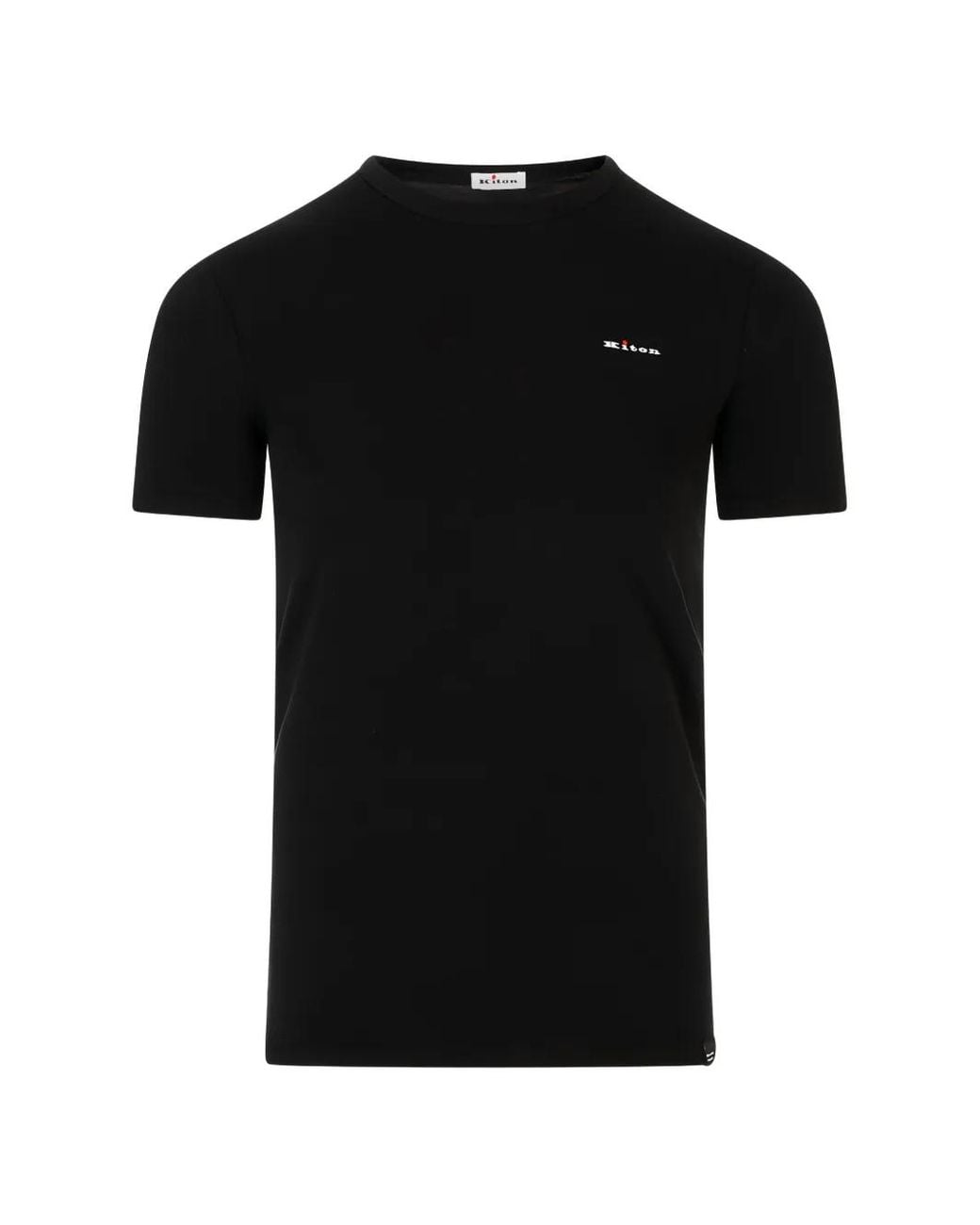 Kiton Black T-Shirt À Logo Imprimé for men