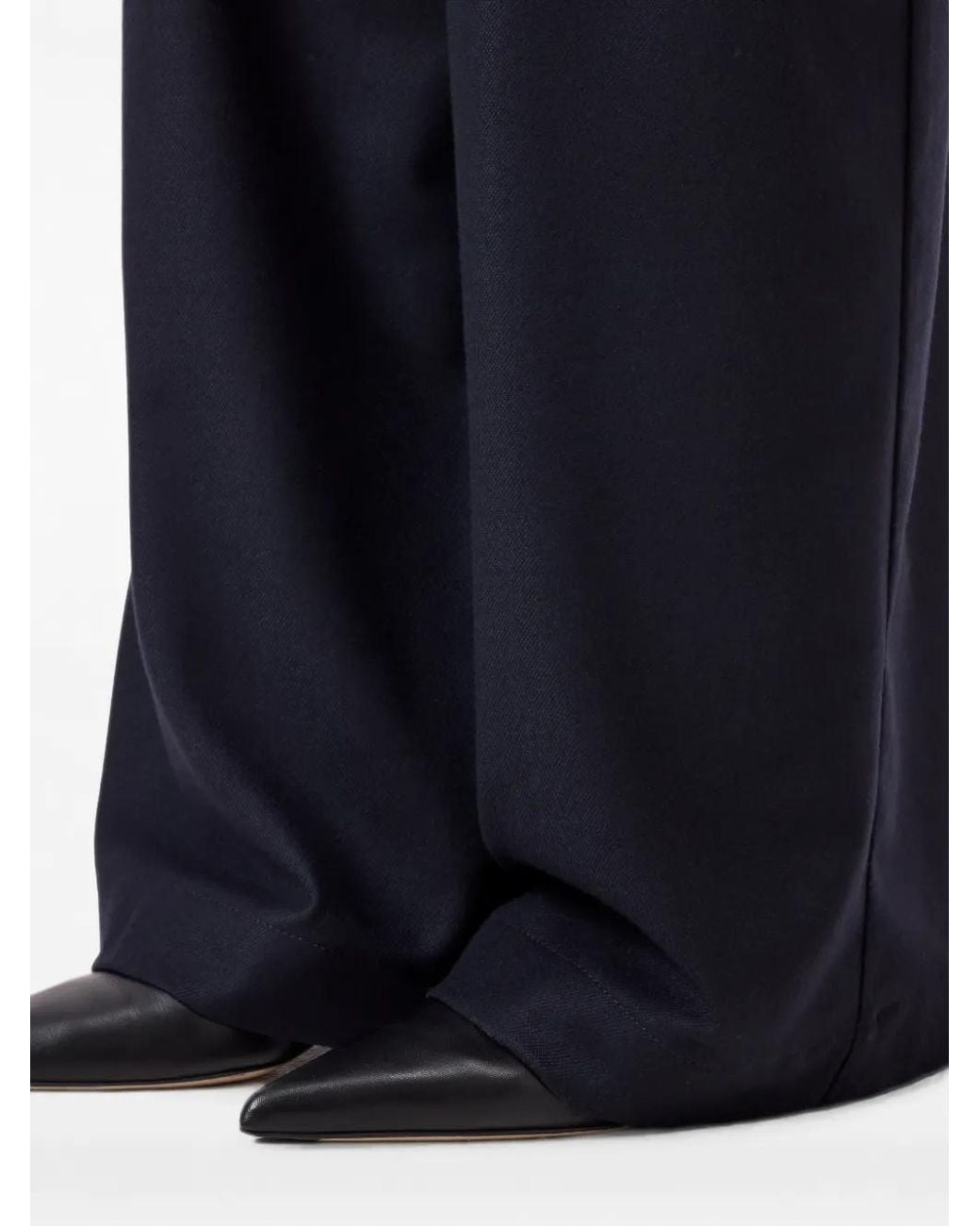 Closed Blue Wes Belted Wide-Leg Trousers
