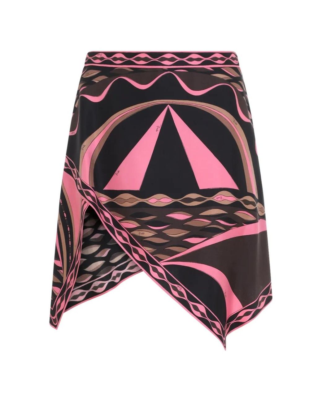 Emilio Pucci Multicolor Dune Print Silk Scarf Skirt