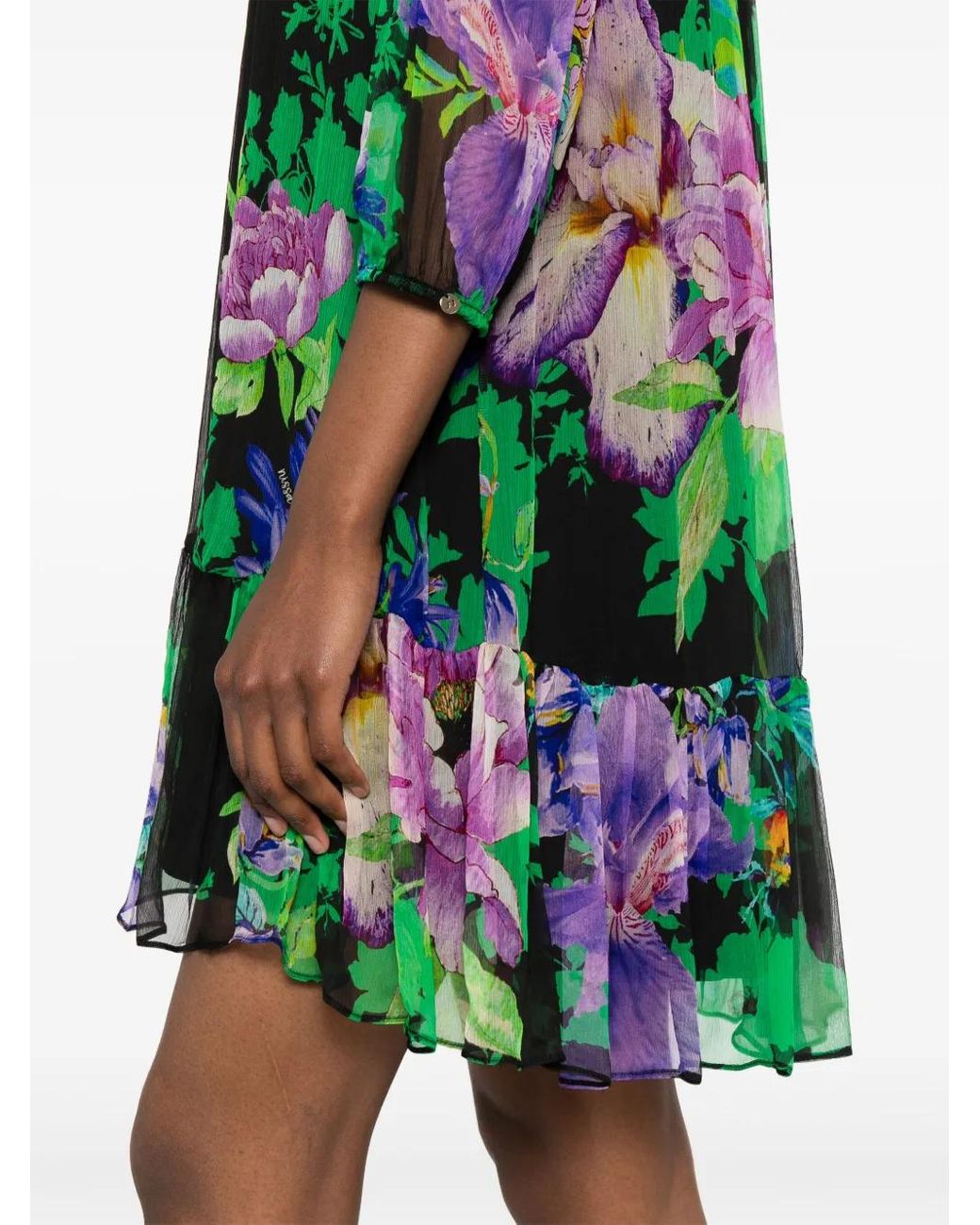 Nissa Green Floral-Print Dress