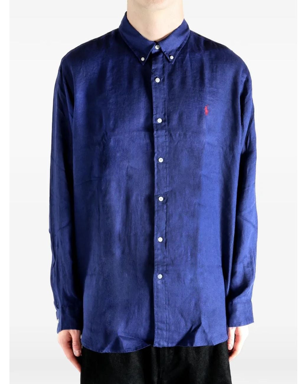 Polo Ralph Lauren Long-Sleeve Cotton Shirt in Blue for Men | Lyst