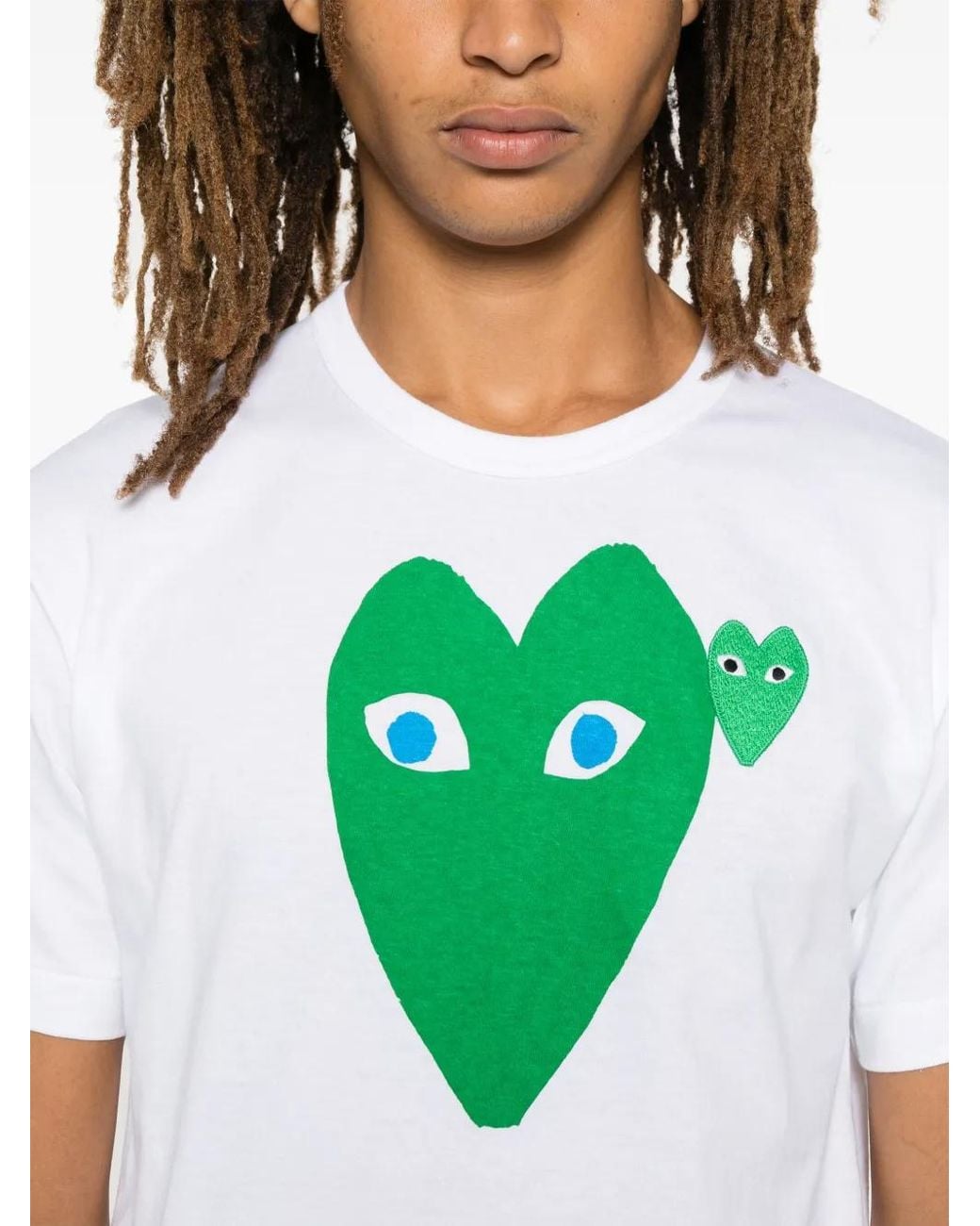 COMME DES GARÇONS PLAY Green Heart-Print T-Shirt