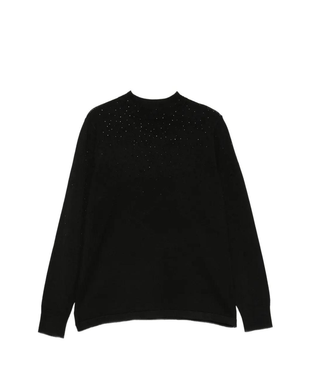 Betty Barclay Black Rhinestone-Embellished High-Neck Sweater
