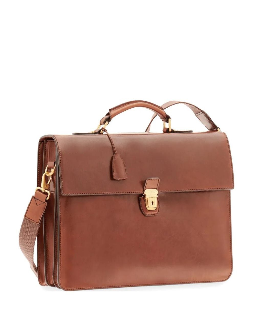The Bridge Brown Leather Briefcase for men