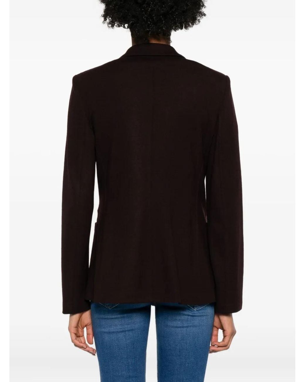 Harris Wharf London Black Double-Breasted Wool Blazer