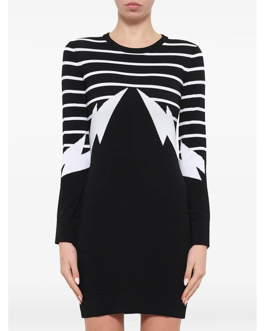 Neil Barrett Black Knitted Mini Dress