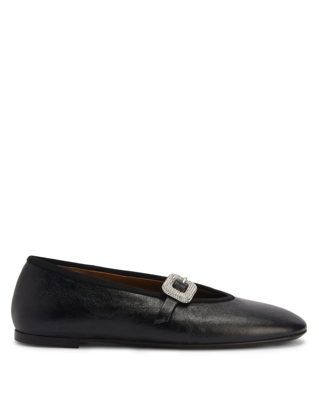 Giuseppe Zanotti Black Georgia Buckle Ballet Flats