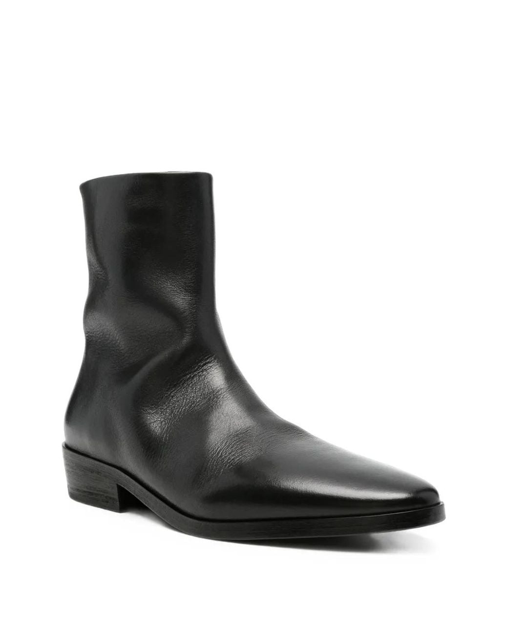 Marsèll Black Side-Zip Leather Ankle Boots for men