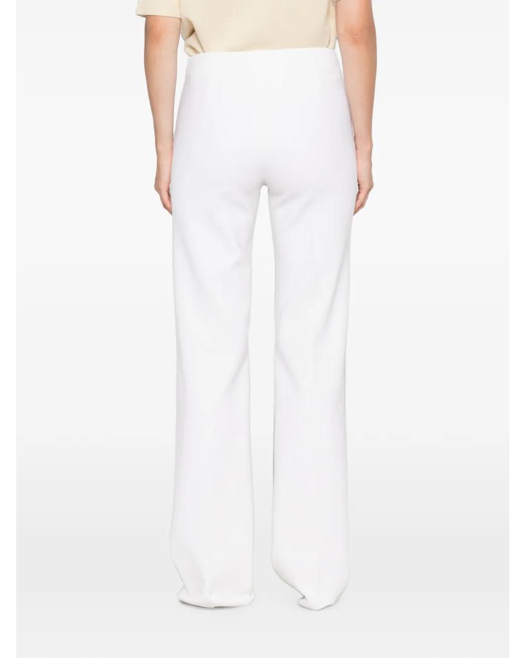 Max Mara White Pantalon À Plis Marqués