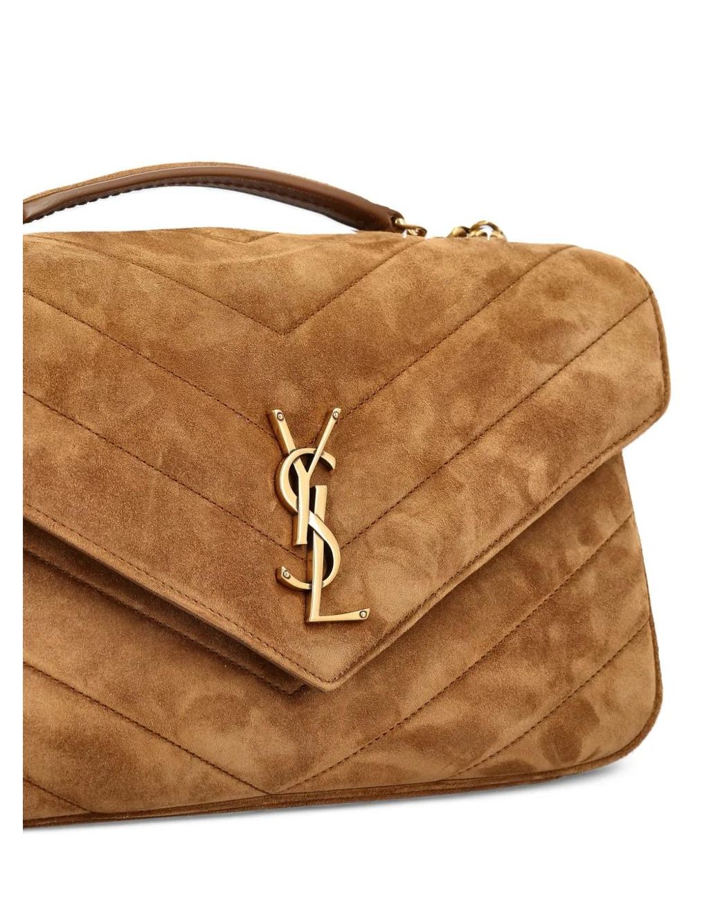 Saint Laurent Brown Medium Loulou Quilted Shoulder Bag