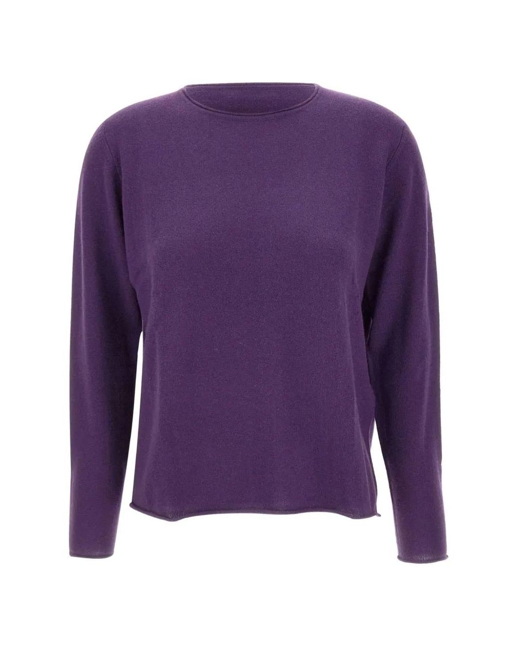 Not Shy Purple Round-Neck Sweater