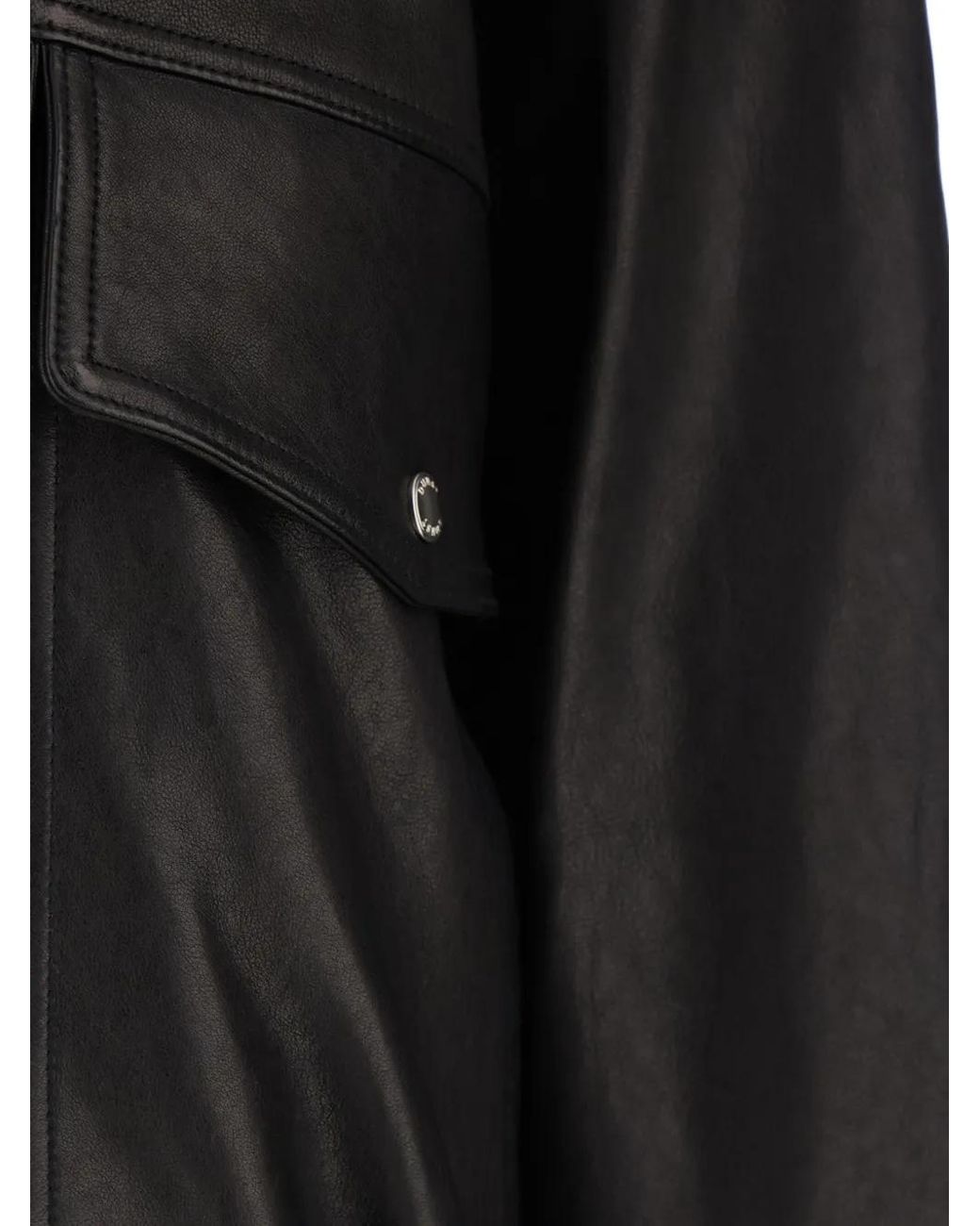 DUNST Black Front-Pockets Leather Jacket for men