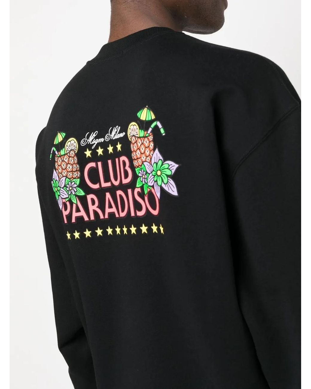 MSGM Black Logo-Print Sweatshirt for men