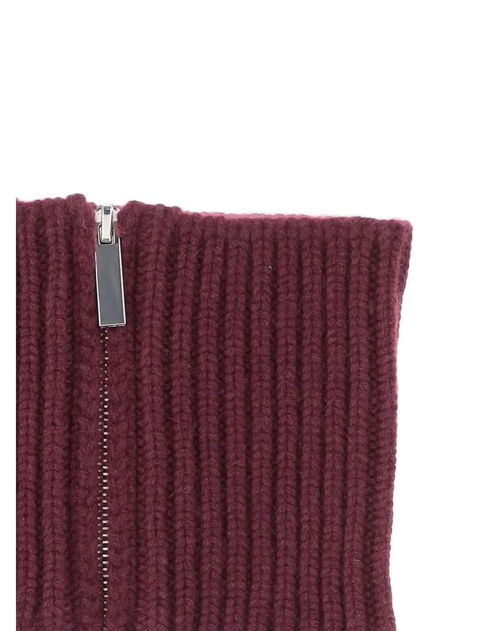 Sa Su Phi Purple Ribbed Zip Neck-Warmer Scarf
