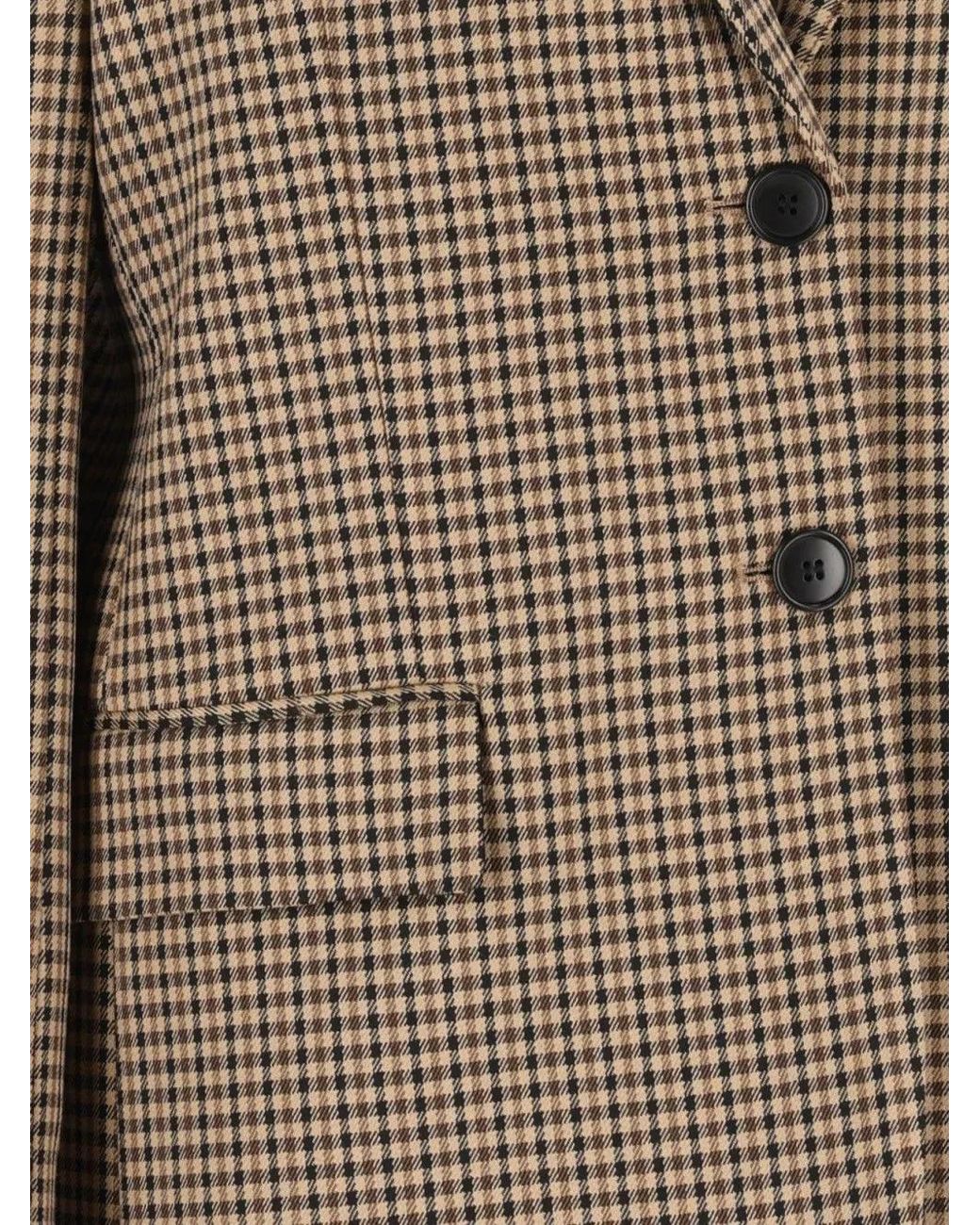 Al Duca D'aosta Brown Micro-Check Oversized Blazer