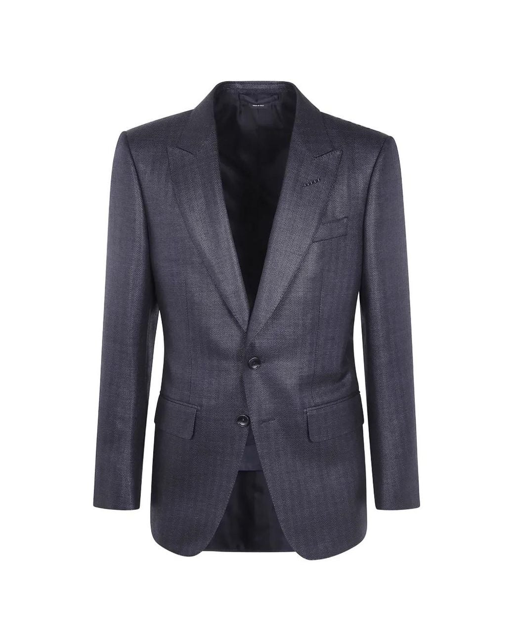 Tom Ford Blue Herringbone O'Connor Jacket for men