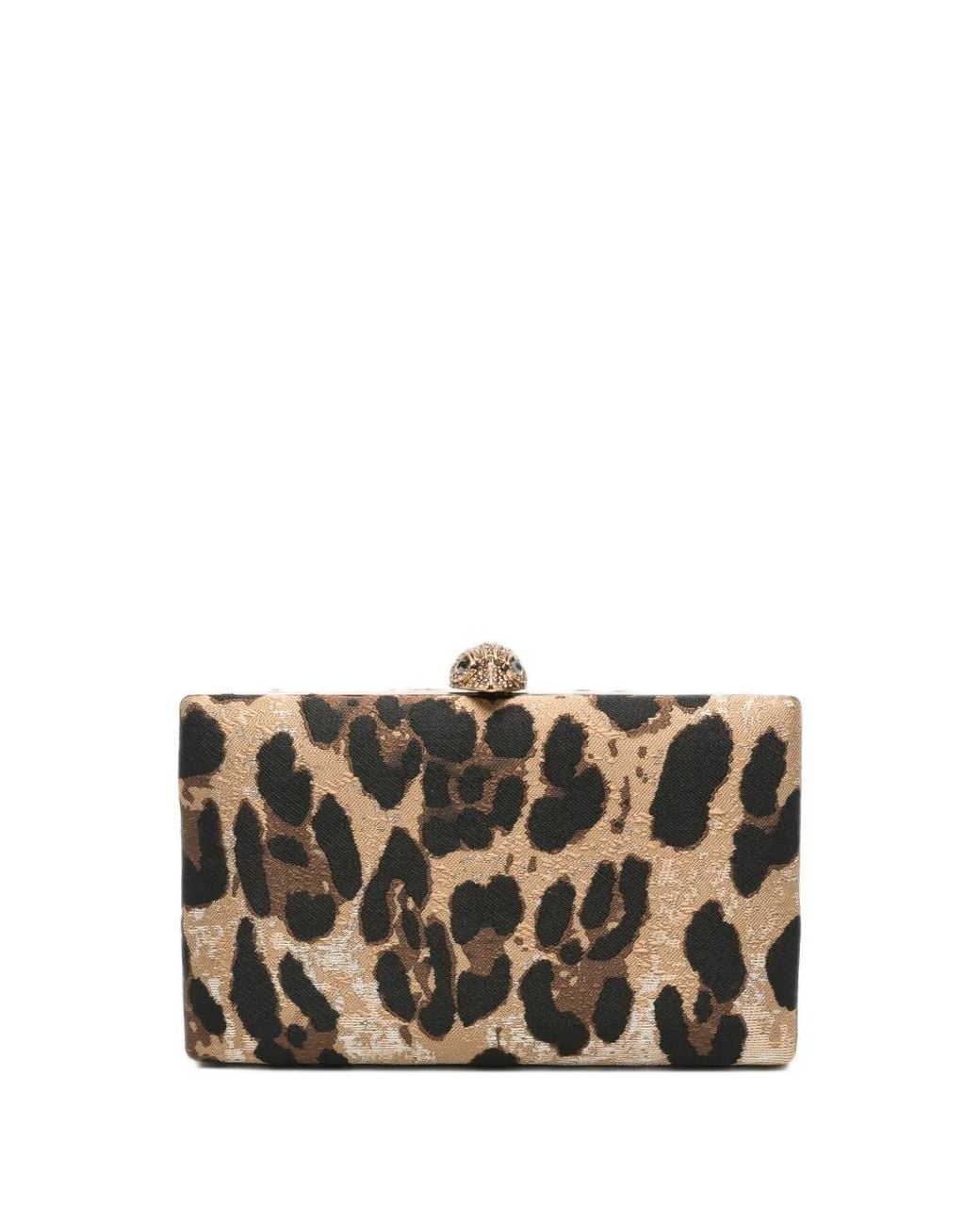 Kurt Geiger Metallic Pochette Crystal Kensington À Imprimé Léopard