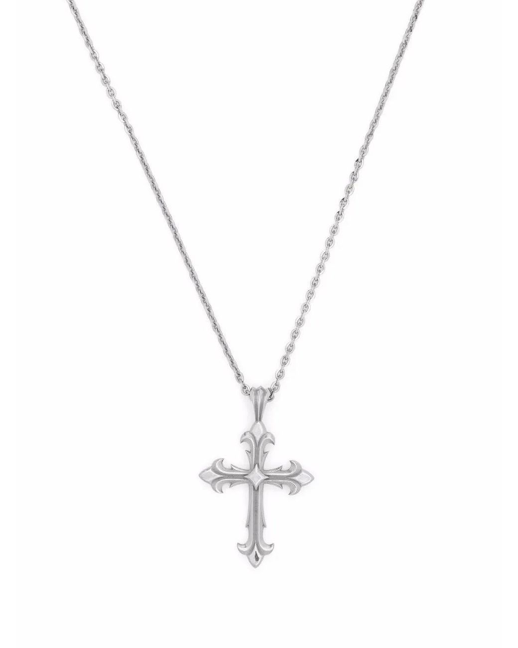 Emanuele Bicocchi Metallic Fleury Cross Necklace