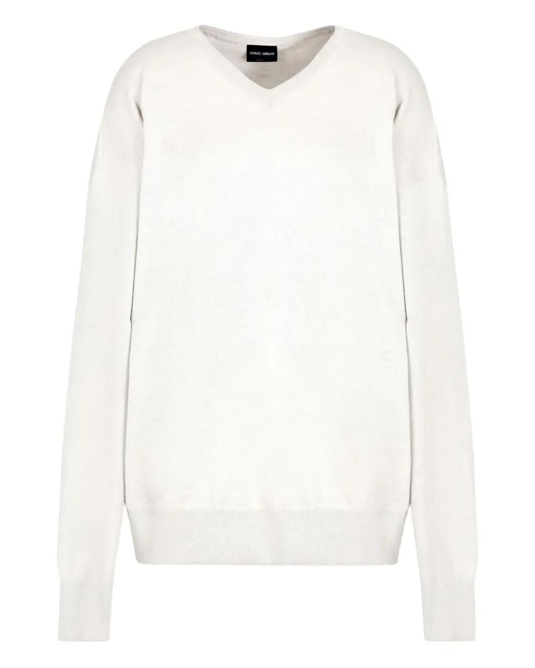 Pull À Col V Giorgio Armani en coloris White